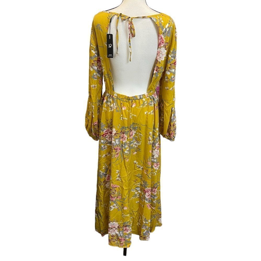 OUGES Women Boho Floral Print Long Puff Sleeve Ba… - image 7